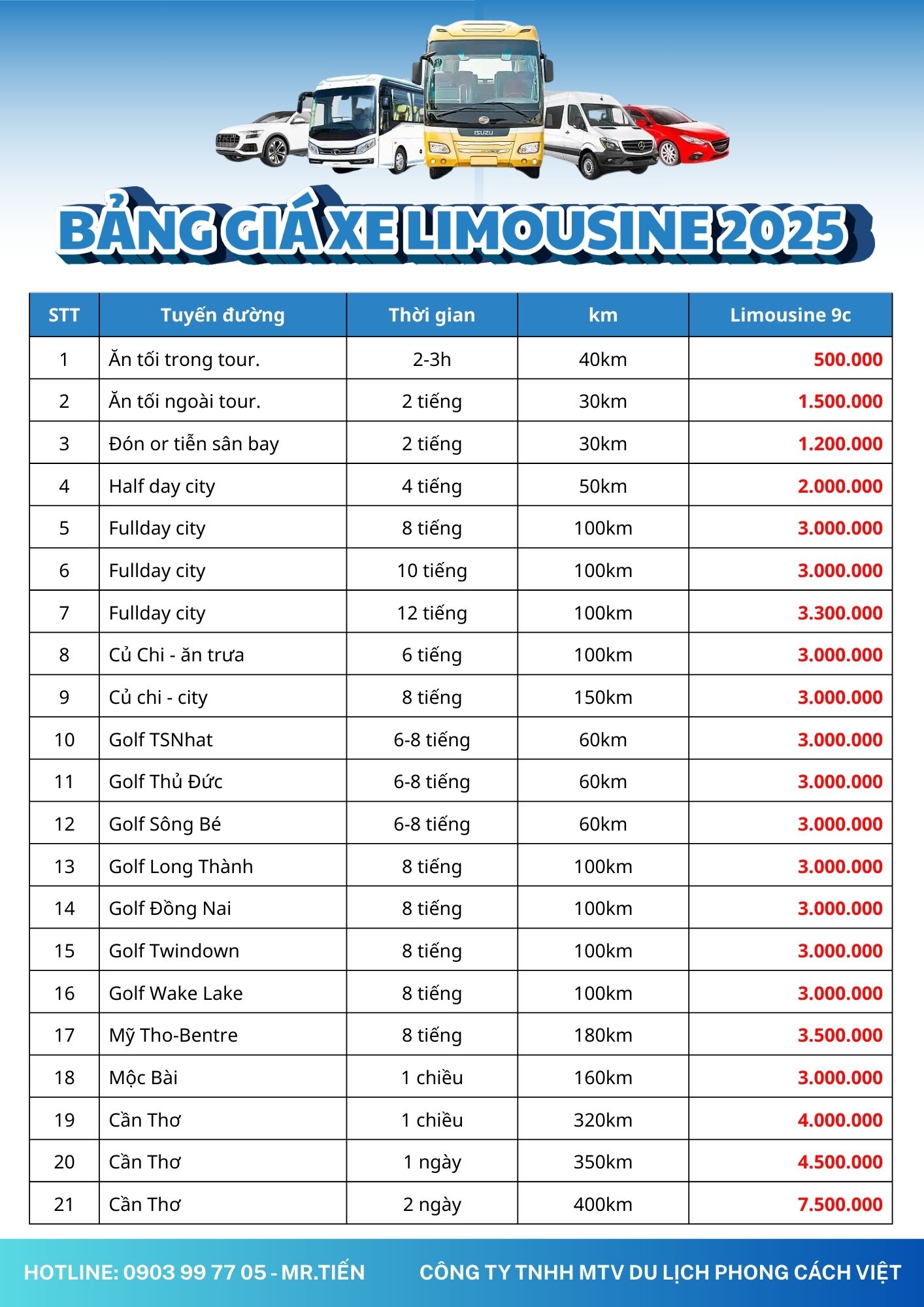 Thuê xe Limousine 9 chỗ cao cấp