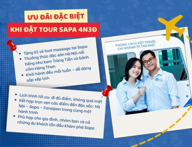 Ưu đãi đặc biệt khi đặt tour Sapa 4N3Đ tại Phong Cách Việt