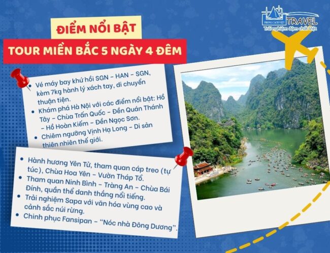 Điểm nổi bật tour miền Bắc 5 ngày 4 đêm