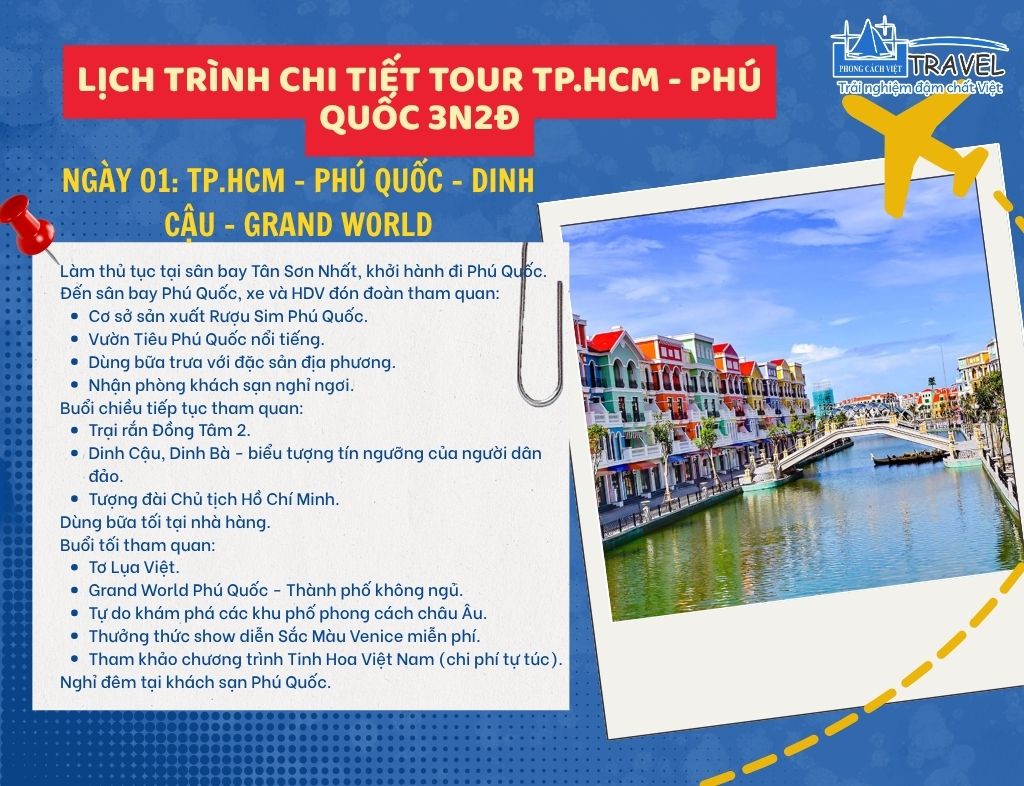 Tour Phú Quốc từ TP.HCM 3N2Đ Nam Đảo – Grand World – Lặn ngắm san hô