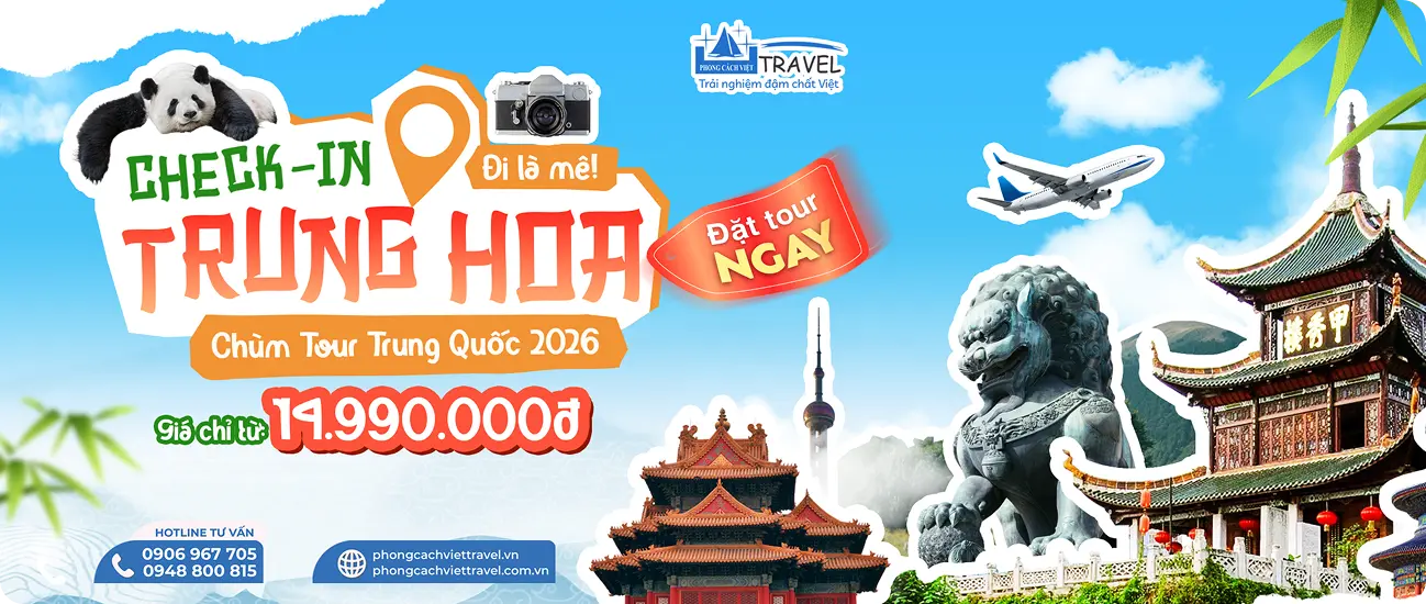 Banner tour Trung Hoa 2026 giá chỉ từ 19.990.000đ