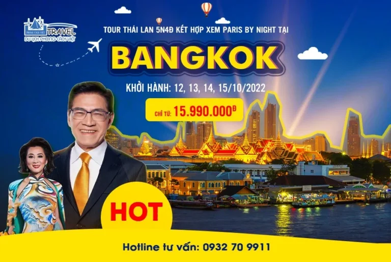 TOUR THÁI LAN BANGKOK – PATTAYA PARIS BY NIGHT 134 SHOW - Đang cập nhật