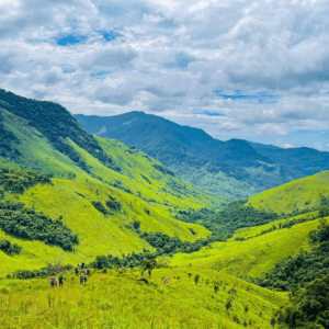 Đoàn trekking chinh phục những đồi cỏ trải dài nên thơ